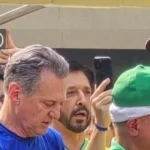 Ricardo Nunes chega com Bolsonaro e Tarcísio para ato que pede impeachment de Moraes