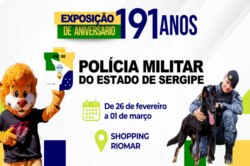 Banner Exposicao 191 anos PMSE no Riomar 1