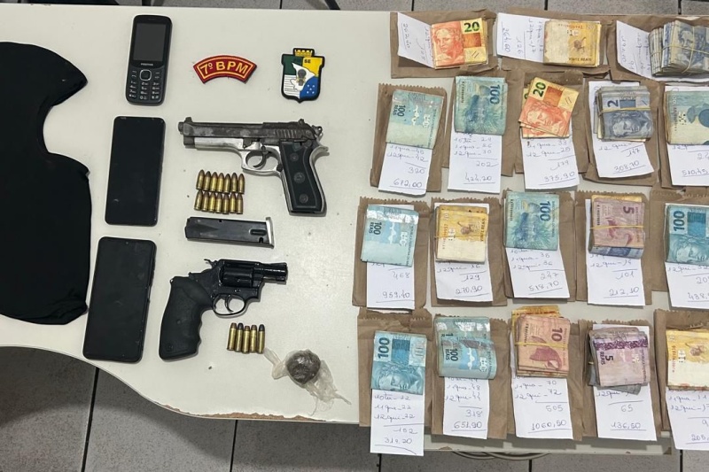 Dupla é detida e armas de fogo são apreendidas pela Polícia Militar em Riachão do Dantas