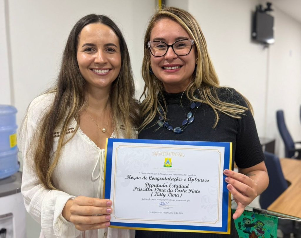 kitty lima recebe homenagem da c mara de itabaianinha por tr 20260611