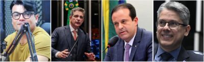 Delegado André David, Rogério Carvalho, André Moura e Delegado Alessandro, candidatos ao Senado por Sergipe