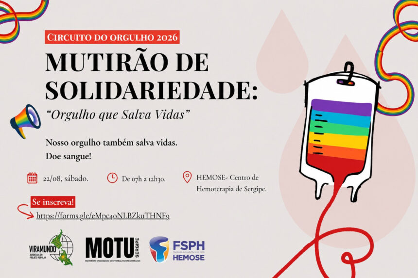 Venha doar sangue neste sábado: mutirão do Orgulho em Aracaju