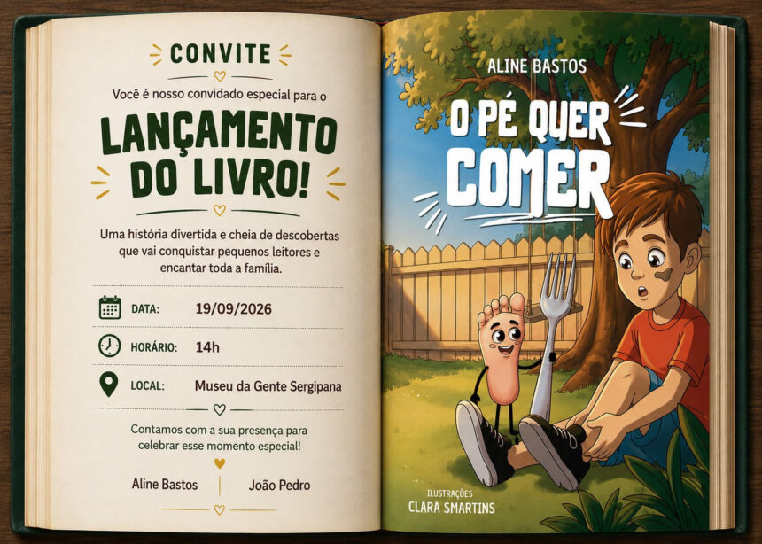 Aline Bastos lança em Aracaju o infantil 'O Pé Quer Comer!'