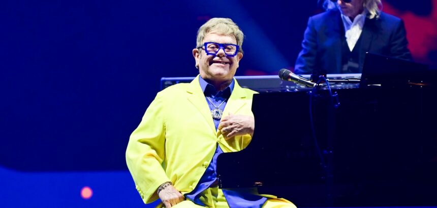 O cantor Elton John em show no Rock in Rio 2026