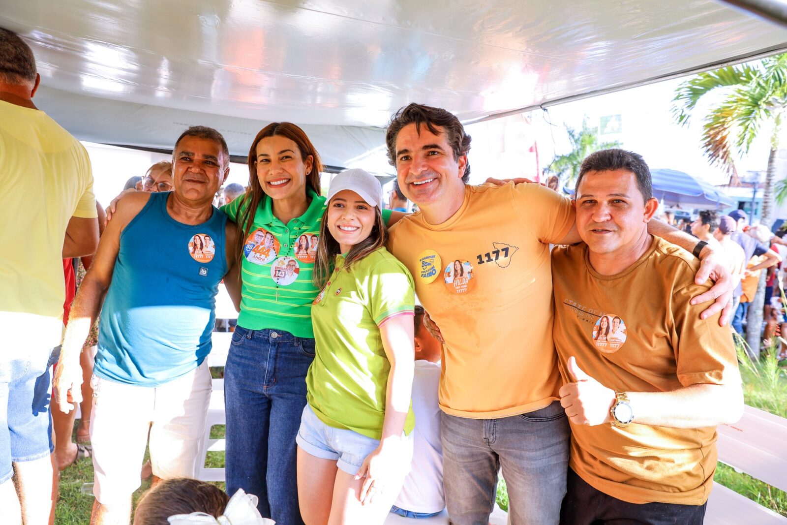 Gustinho Ribeiro e Hilda Ribeiro no desfile de 7 de Setembro, em Lagarto