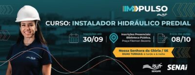 Inscrições abertas para curso gratuito de Instalador Hidráulico em Glória