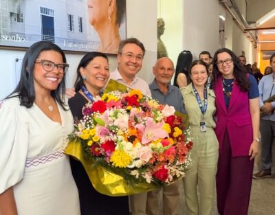 A interventora judicial Márcia Guimarães durante homenagem no Hospital de Cirurgia, em Aracaju