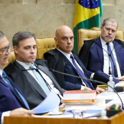 O ministro André Mendonça durante sessão do Supremo Tribunal Federal