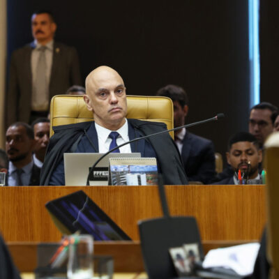 O ministro Alexandre de Moraes no plenário do STF