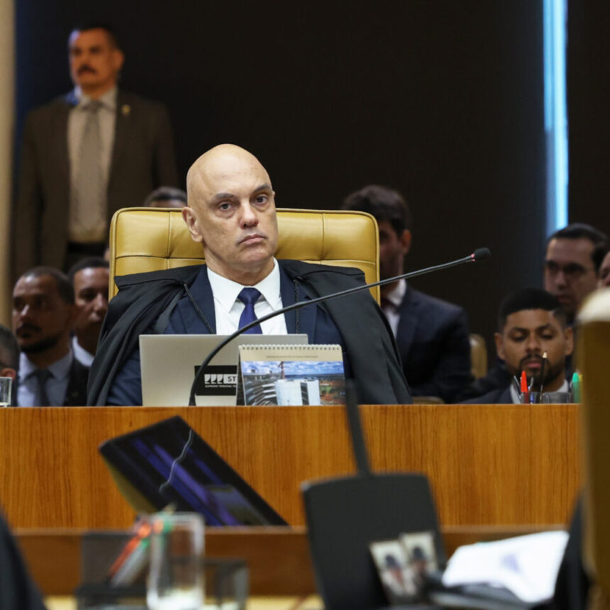 O ministro Alexandre de Moraes no plenário do STF