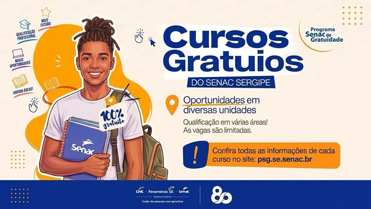 Senac oferece 575 vagas gratuitas em cursos; inscrições abrem dia 28